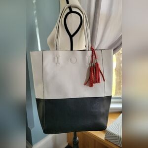 Elegant Black & White Two-Tone Tote
